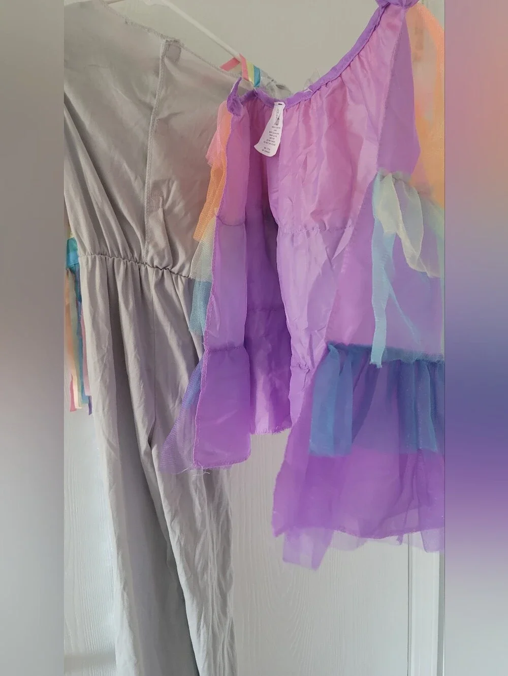 Target Rock Star Unicorn Costume Silver Multicolor Kids Sz S 6-8 Year Halloween.